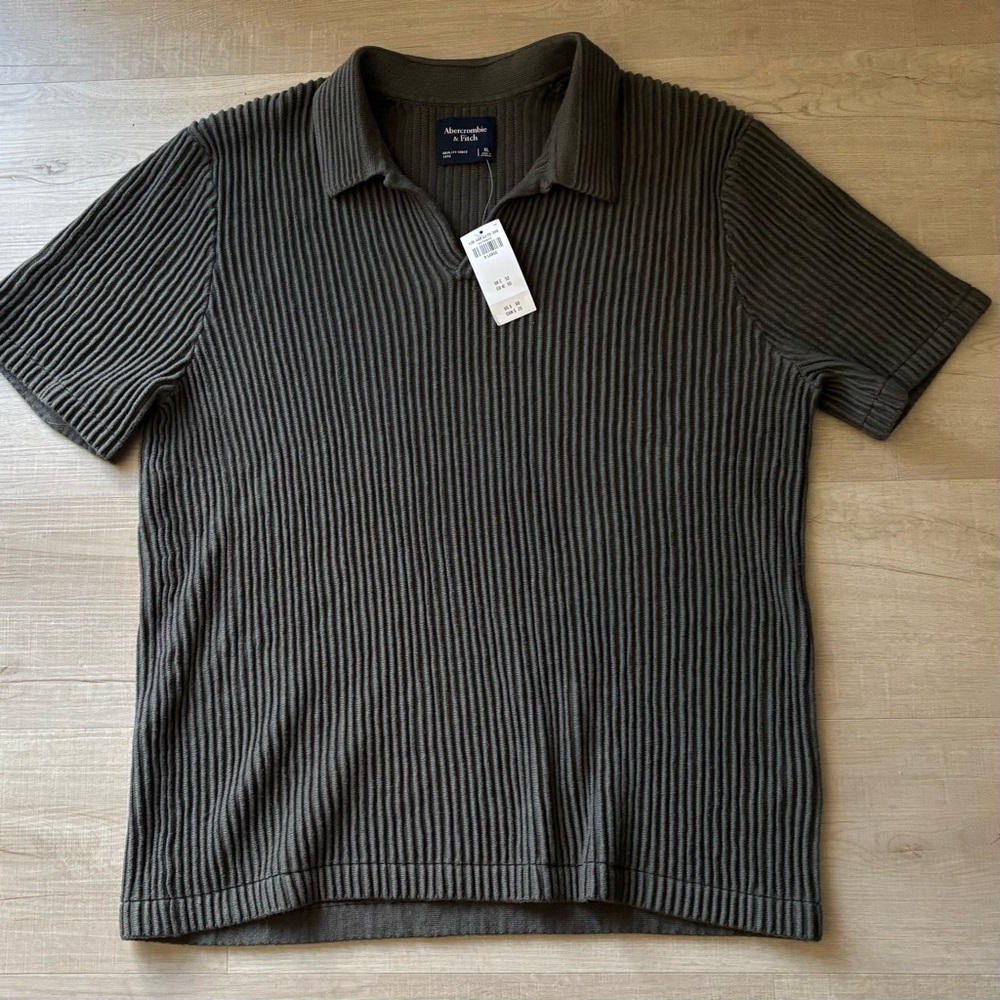 Abercrombie & Fitch Polo Shirt Ribbed Knit